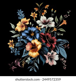 Seamless floral and flower illustrate pattern isolated.