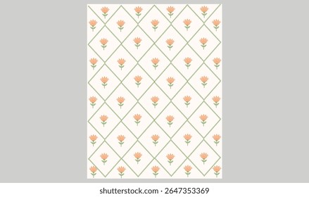 Seamless floral flower pattern design background for use.