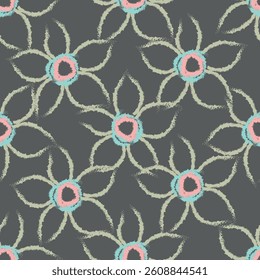 seamless floral flower pattern with Textile Allover Design on Background