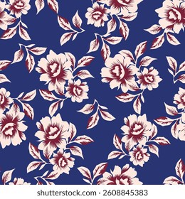 seamless floral flower pattern with Textile Allover Design on Background