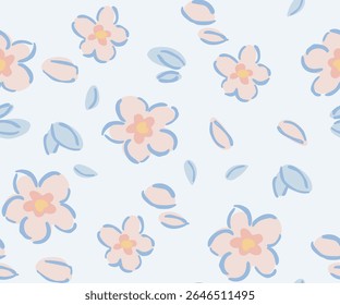 Padrão de flor floral sem costura uso em vestuário e embrulho de presente e sacos imprime papel de parede etc.