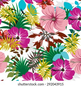 Seamless floral flowers vector background texture