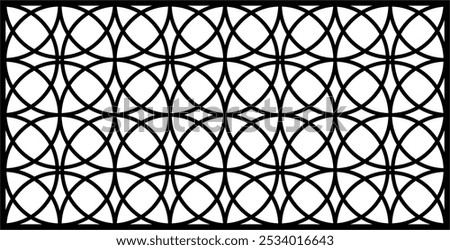 Seamless Floral Geometric Background for CNC Laser Cutting, Bold Symmetrical Design with Frame Variations, High-Quality Vector Illustration, Editable and Scalable EPS File.