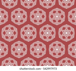 Seamless floral geometric background of petals and flowers. Vector illustration. Template for invitation, wallpaper, textile