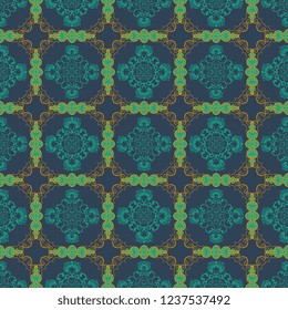 Seamless floral and geometric ornament on background. Floral ornament on background. Wallpaper pattern