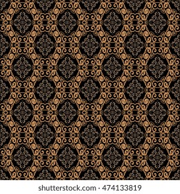 Seamless floral and geometric ornament on background. Set. Wallpaper pattern