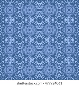 Seamless floral and geometric ornament on background. Wallpaper pattern