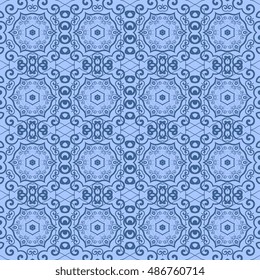 Seamless floral and geometric ornament on background. Wallpaper pattern