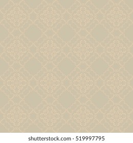 Seamless floral and geometric ornament on background. Wallpaper pattern