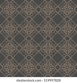 Seamless floral and geometric ornament on background. Wallpaper pattern