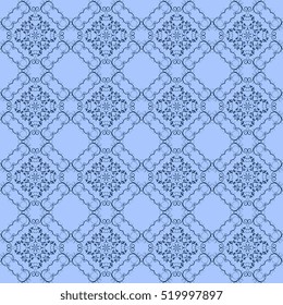 Seamless floral and geometric ornament on background. Wallpaper pattern