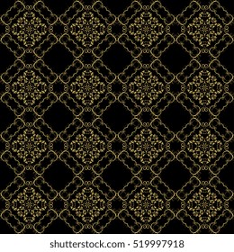 Seamless floral and geometric ornament on background. Wallpaper pattern