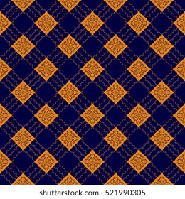 Seamless floral and geometric ornament on background