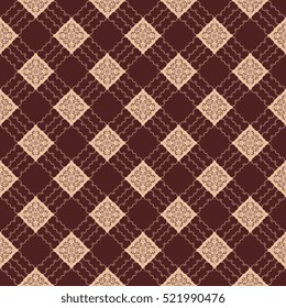 Seamless floral and geometric ornament on background
