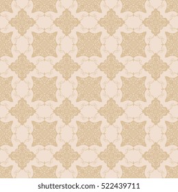 Seamless floral and geometric ornament on background. Wallpaper pattern