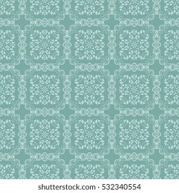 Seamless floral and geometric ornament on background. Wallpaper pattern