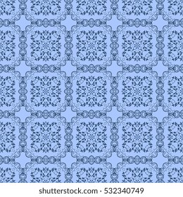 Seamless floral and geometric ornament on background. Wallpaper pattern