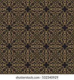 Seamless floral and geometric ornament on background. Wallpaper pattern