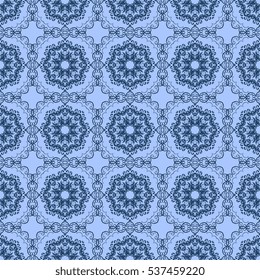 Seamless floral and geometric ornament on background. Wallpaper pattern