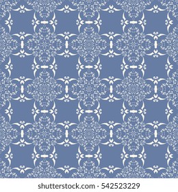 Seamless floral and geometric ornament on background. Wallpaper pattern