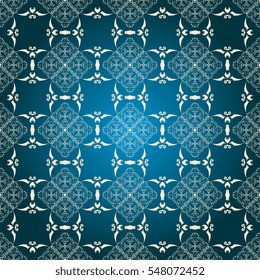 Seamless floral and geometric ornament on background. Wallpaper pattern
