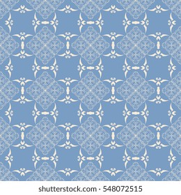 Seamless floral and geometric ornament on background. Wallpaper pattern