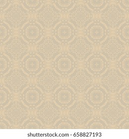 Seamless floral and geometric ornament on background. Wallpaper pattern