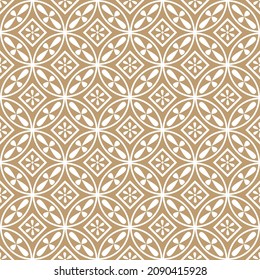 Patrón de ornamento floral y geométrico sin foco. Patrón de círculo beige claro y oscuro.