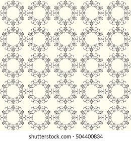Seamless floral and geometric ornament pattern. Wallpaper background. Modern stylish texture.
