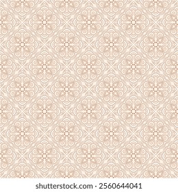 Seamless Floral Geometric Pattern in Beige Tones