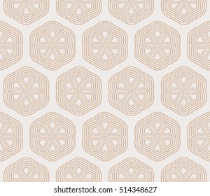 seamless floral geometric pattern. beige color. Texture for holiday card, Valentines day, wedding invitation, design wallpaper, pattern fills, web page, banner, flyer. Vector illustration.