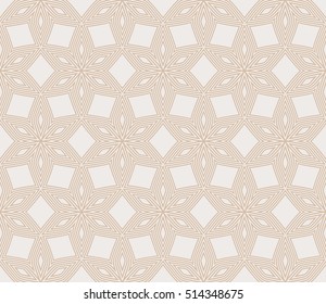 seamless floral geometric pattern. beige color. Texture for holiday card, Valentines day, wedding invitation, design wallpaper, pattern fills, web page, banner, flyer. Vector illustration.