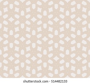 seamless floral geometric pattern. beige color. Texture for holiday card, Valentines day, wedding invitation, design wallpaper, pattern fills, web page, banner, flyer. Vector illustration.