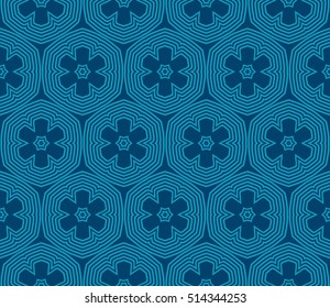 seamless floral geometric pattern. blue color. Texture for holiday card, Valentines day, wedding invitation, design wallpaper