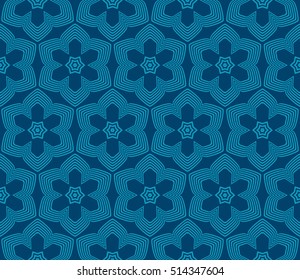 seamless floral geometric pattern. blue color. Texture for holiday card, Valentines day, wedding invitation, design wallpaper