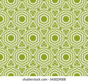 Seamless floral geometric pattern. decorative print. Vector illustration. green color