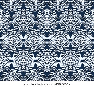 Seamless floral geometric pattern. Decorative ornament. Vector illustration. For print, background, wallpaper, invitation