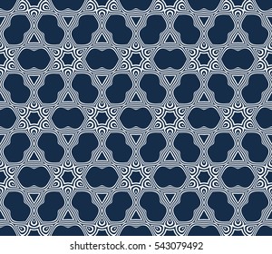 Seamless floral geometric pattern. Decorative ornament. Vector illustration. For print, background, wallpaper, invitation