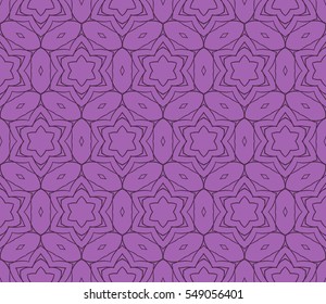 Seamless floral geometric pattern. decorative print. Vector illustration. purple color