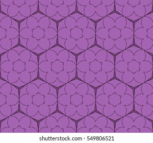 Seamless floral geometric pattern. decorative print. Vector illustration. purple color