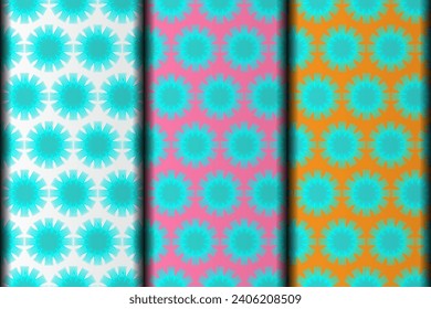 Diseño de patrones geométricos florales sin brillo. diseño de patrones de pasos vectoriales.