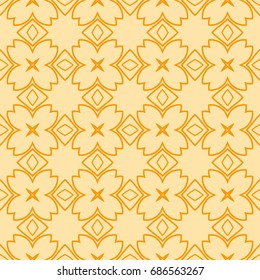 seamless floral geometric pattern. element for fabric print, scrapbook, invitation cards design. vector illustration. orange color