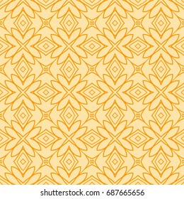 seamless floral geometric pattern. element for fabric print, scrapbook, invitation cards design. vector illustration. orange color