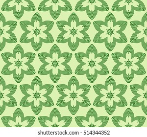 seamless floral geometric pattern. green color. Texture for holiday card, Valentines day, wedding invitation, design wallpaper