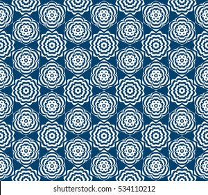 seamless floral geometric pattern. For invitation, design wallpaper. Vector illustration. Silver, blue color