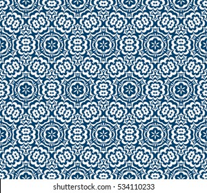 seamless floral geometric pattern. For invitation, design wallpaper. Vector illustration. Silver, blue color