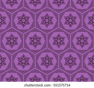 seamless floral geometric pattern. For invitation, design wallpaper. Vector illustration. purple color