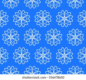 seamless floral geometric pattern. For invitation, design wallpaper. Vector illustration. Silver, blue color