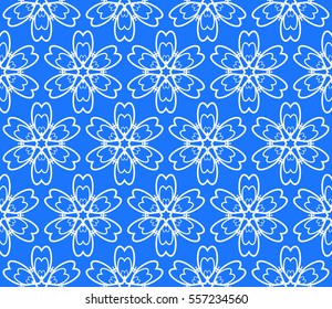 seamless floral geometric pattern. For invitation, design wallpaper. Vector illustration. Silver, blue color