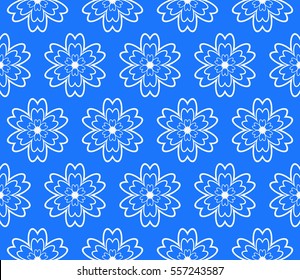 seamless floral geometric pattern. For invitation, design wallpaper. Vector illustration. Silver, blue color